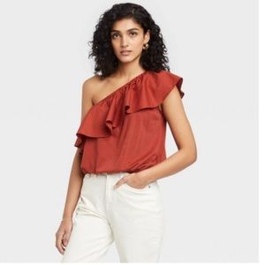 A New Day one shoulder ruffled top